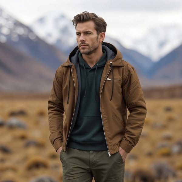 Nikolai | Klassische Vintage-Jacke für Herren mit Karomuster und Kapuze