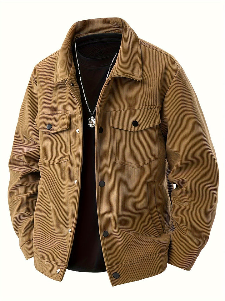 Elegante Cordjacke für Herren mit langen Ärmeln