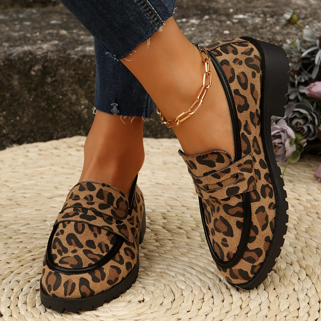 Maggie | Leopard-Print Slipper für Damen mit flachem Absatz