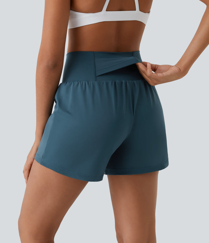 Luigia | 2 in 1 Yoga Shorts für Damen mit Hoher Taille und schmaler Passform