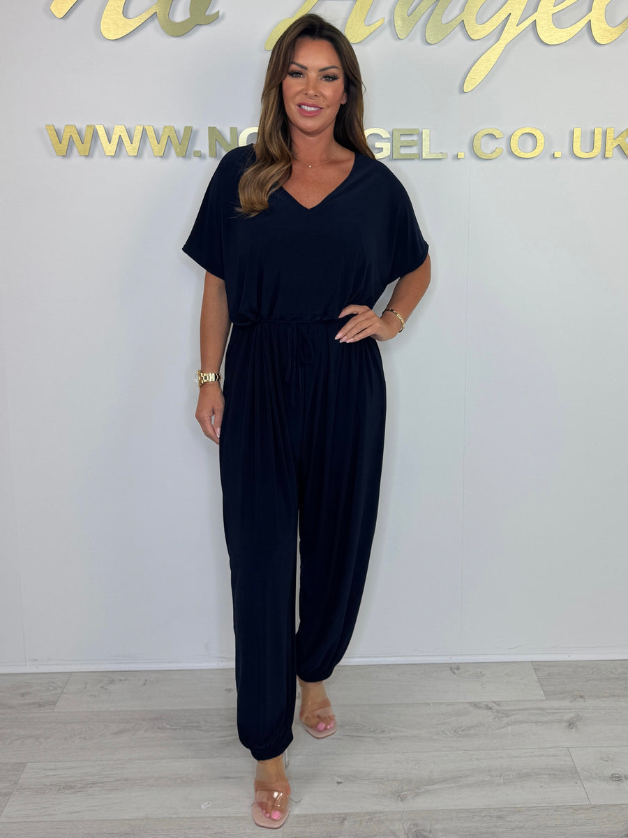 Cora | V-Ausschnitt Bindeträger Jumpsuit für Damen
