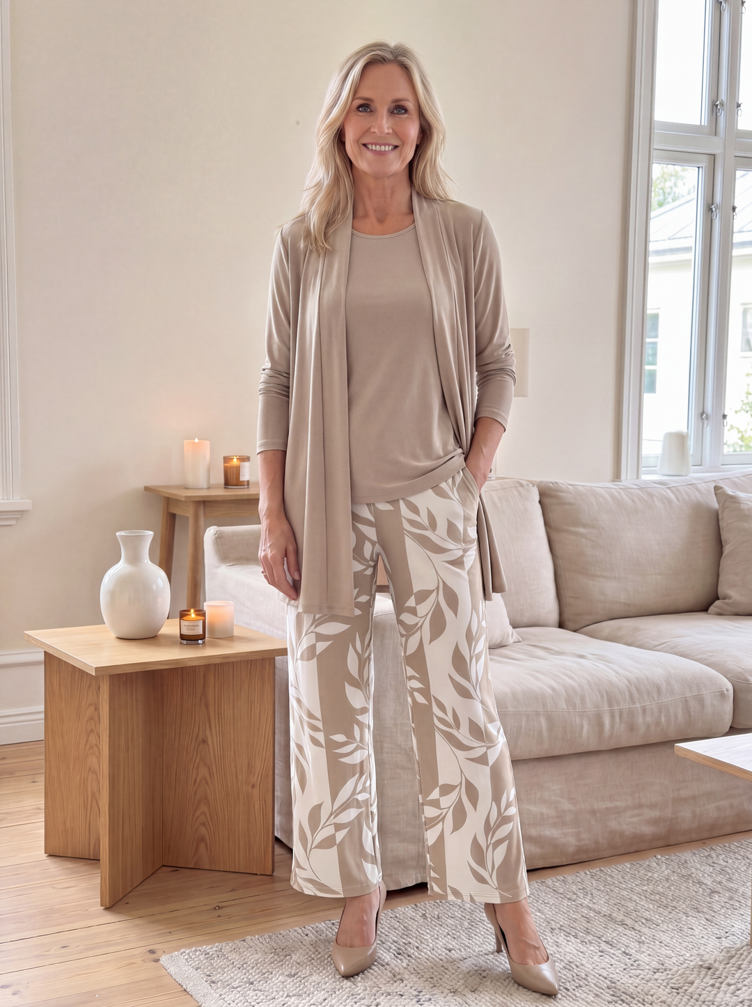 Soraya | Lässiges Frühlings-Drei-Teile-Set für Damen mit Rundhalsausschnitt