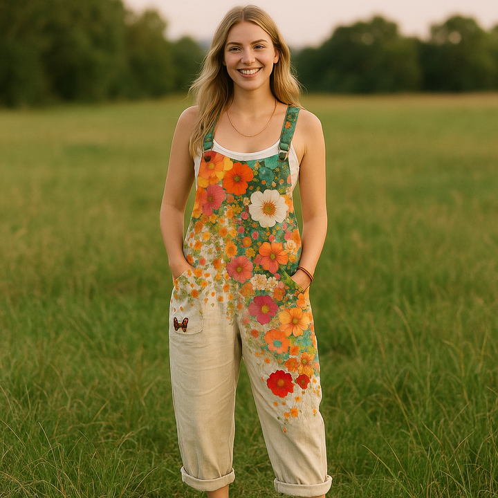 Vintage Floral Jumpsuit Damen | Müheloser Stil und Ganztägiger Komfort