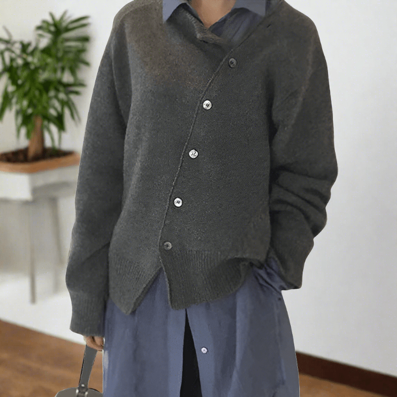 Cathy | Entspannter Cardigan für Damen mit V-Ausschnitt und langen Ärmeln