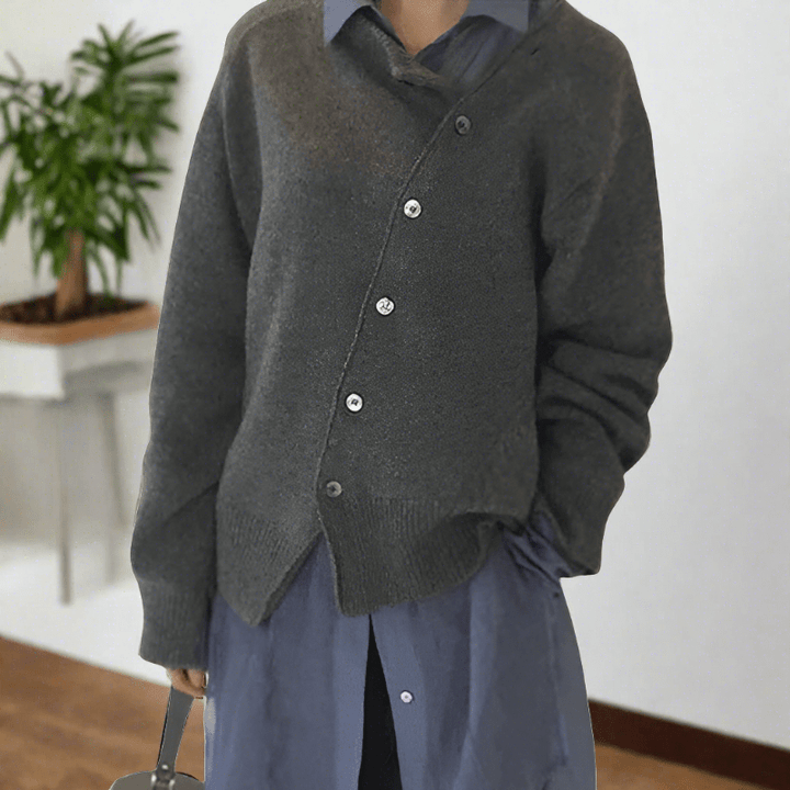 Cathy | Entspannter Cardigan für Damen mit V-Ausschnitt und langen Ärmeln
