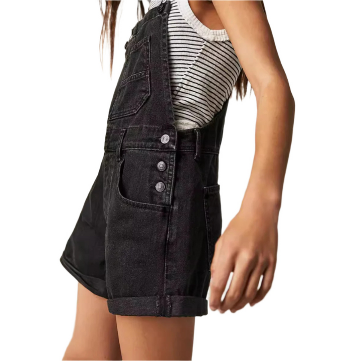 Remita | Vintage Verstellbare Denim Latzshorts