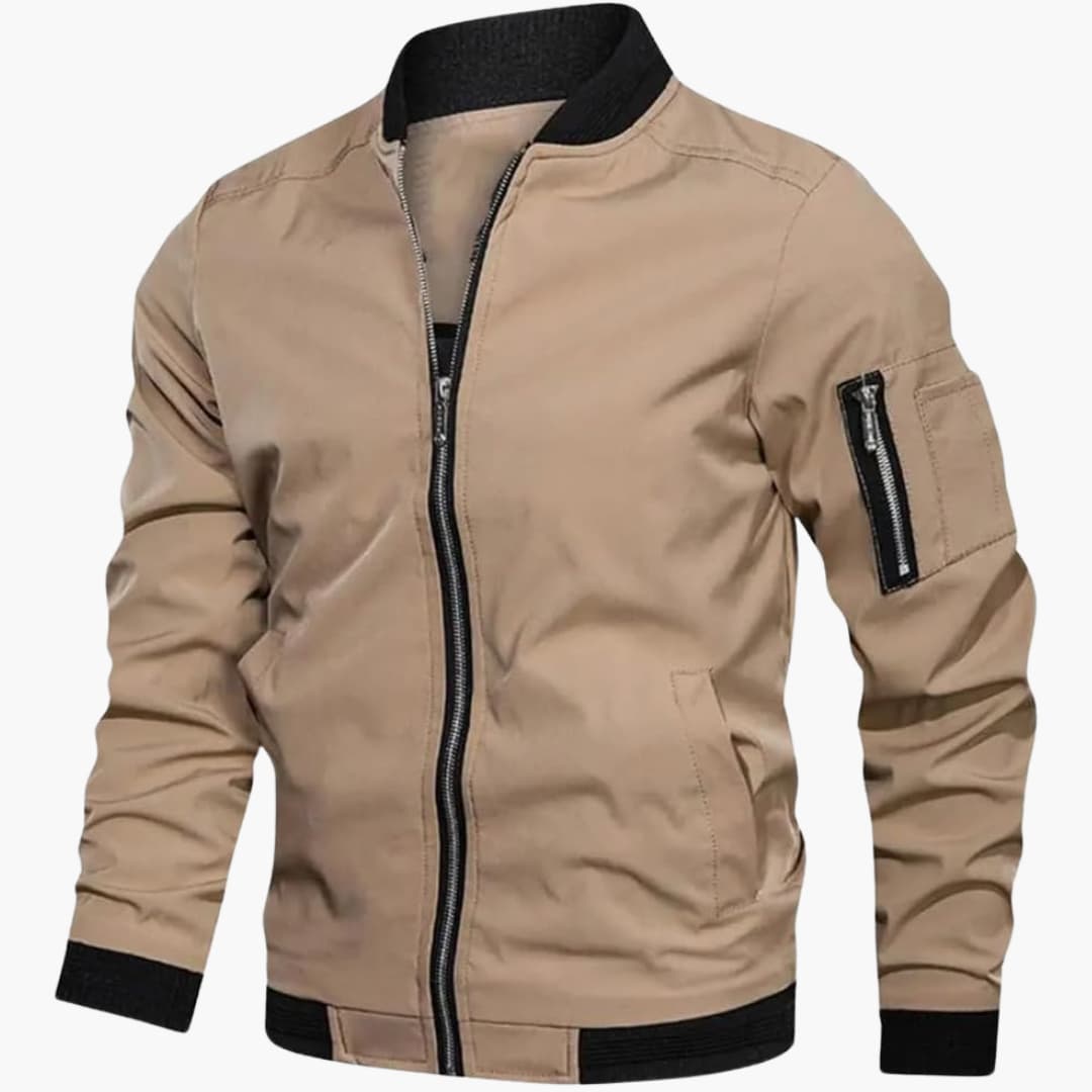 Stefan | Premium Bomberjacke für Herren mit Rundhalsausschnitt und langen Ärmeln