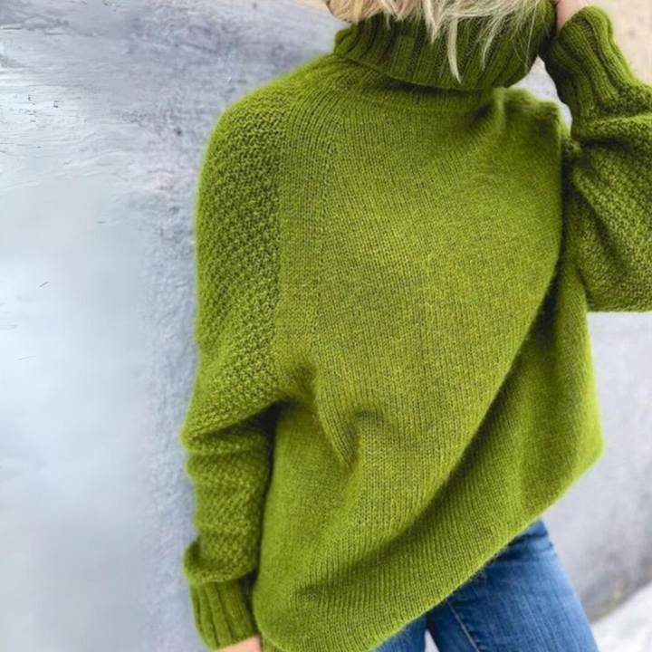 Eleganza | Eleganter Rollkragenpullover Angela Apfelgrün für Damen