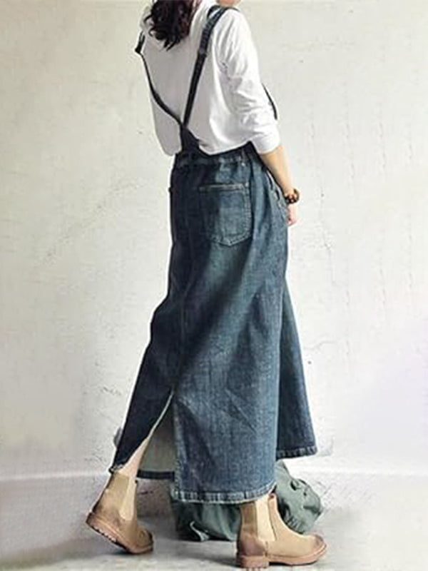 Demi | Lässiges Denim Overall Kleid für Damen mit Rundhalsausschnitt