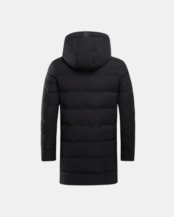 Gianluca Lange Winterjacke für Herren mit Kapuze und langen Ärmeln