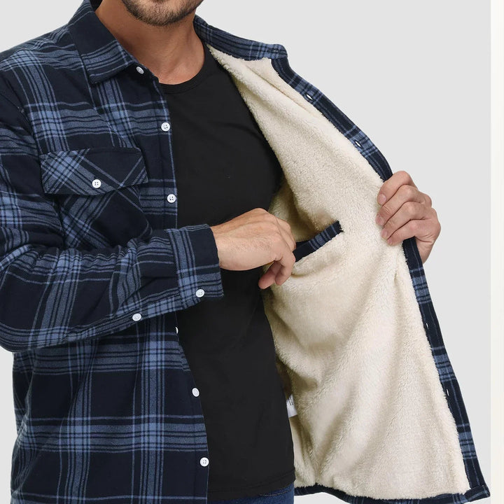 Matteo | Fusion Jacke für Herren mit Karomuster und langen Ärmeln