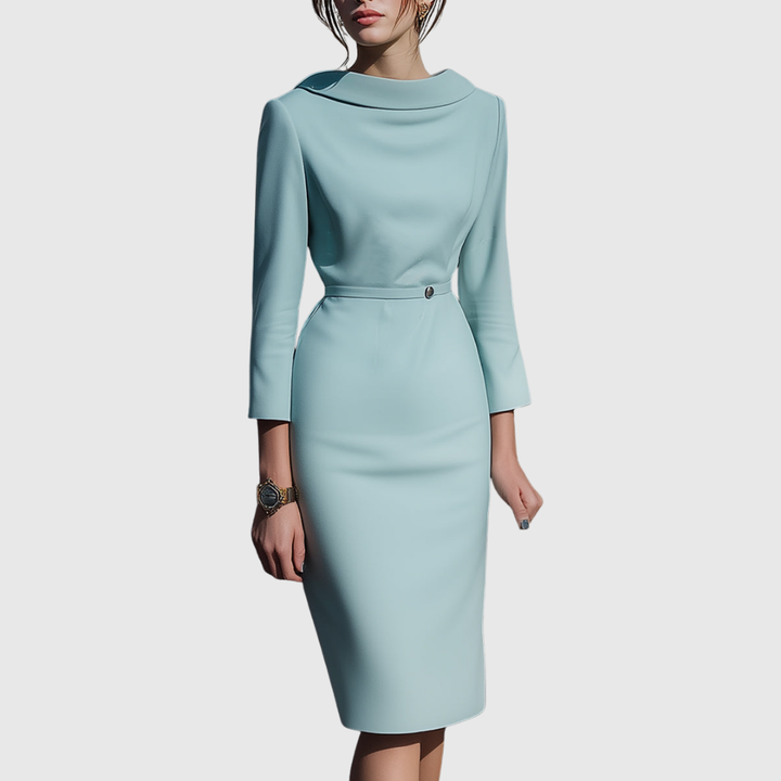 Arielle | Elegantes Drapiertes Midi-Bleistiftkleid für Damen
