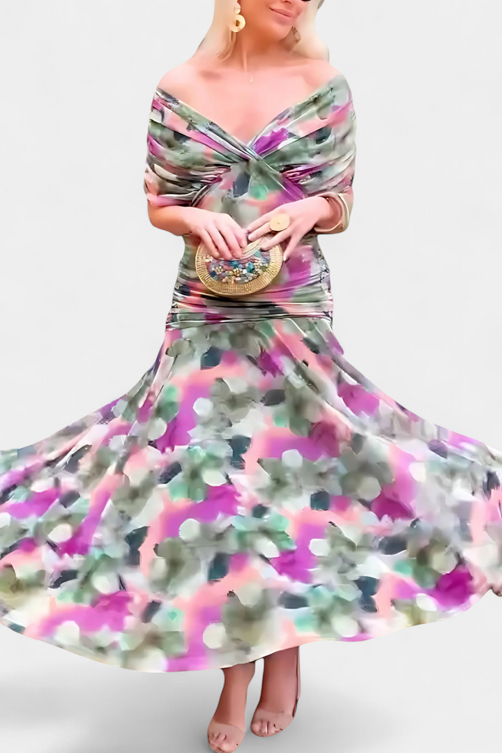 Alondra | V-Ausschnitt Langes Floral-Maxikleid für Damen