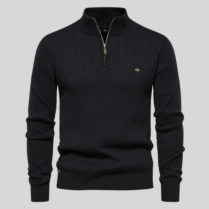 Jonas | Strickpullover für Herren mit Stehkragen und langen Ärmeln