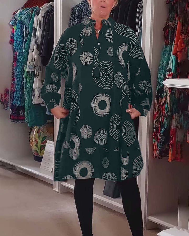 Marlene | Lässiges Midikleid für Damen mit geometrischem Druck