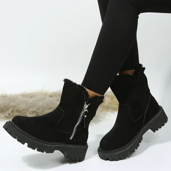Nancy | Bequeme, Warme Winterstiefel für Damen mit flachem Absatz