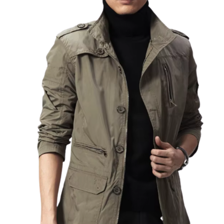 Elegante winddichte Jacke für Herren mit langen Ärmeln