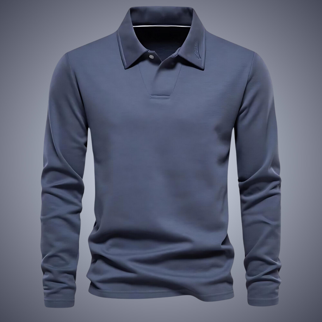 Theo | Casual Polo für Männer Poloshirt für Herren mit langen Ärmeln