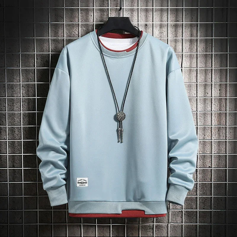 Pegassi | Zwei-Lagen-Pullover für Herren mit Rundhalsausschnitt und langen Ärmeln