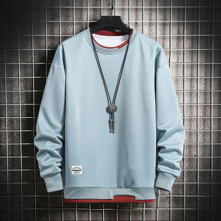 Pegassi | Zwei-Lagen-Pullover für Herren mit Rundhalsausschnitt und langen Ärmeln