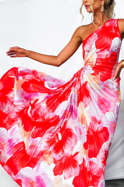 Nina | Faltendes Sommerkleid für Damen mit asymmetrischem Ausschnitt