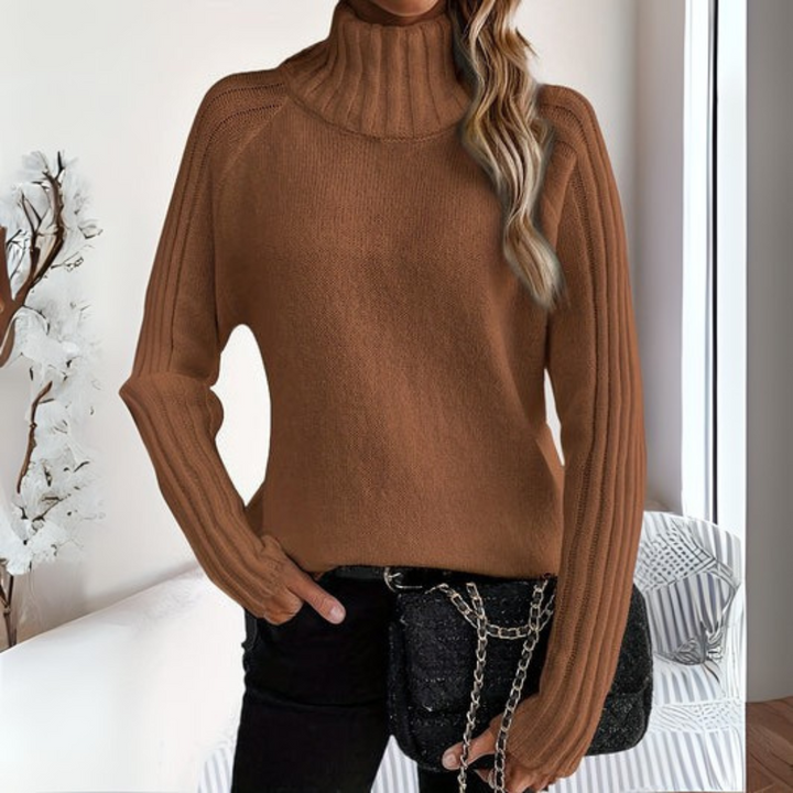 Hannah | Stilvoller Strickpullover für Damen mit Rollkragen
