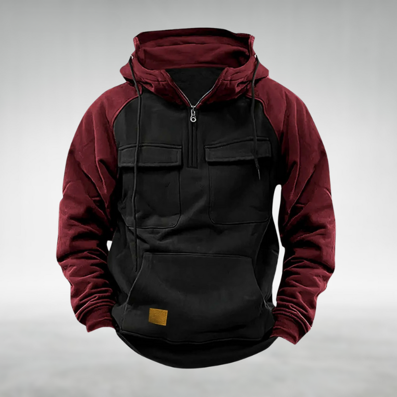 Markus | Multifunktionaler Winter Hoodie für Herren mit Batik-Optik und Kapuze