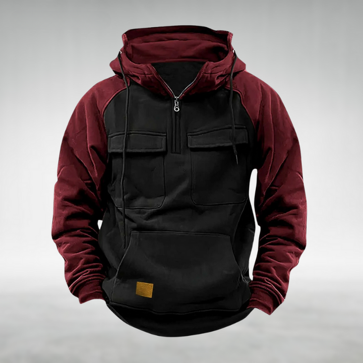 Markus | Multifunktionaler Winter Hoodie für Herren mit Batik-Optik und Kapuze