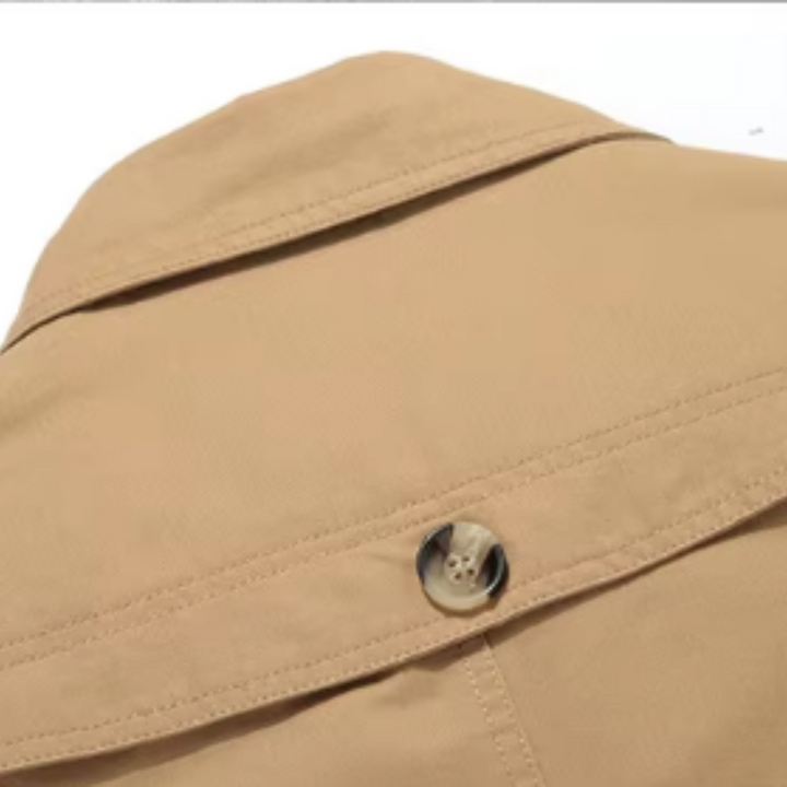 Eleganter Gepolsterter Trenchcoat für Herren mit langen Ärmeln
