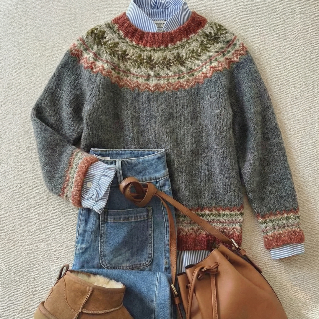 Eleanor | Klassischer nordischer Erbe Strickpullover für Damen