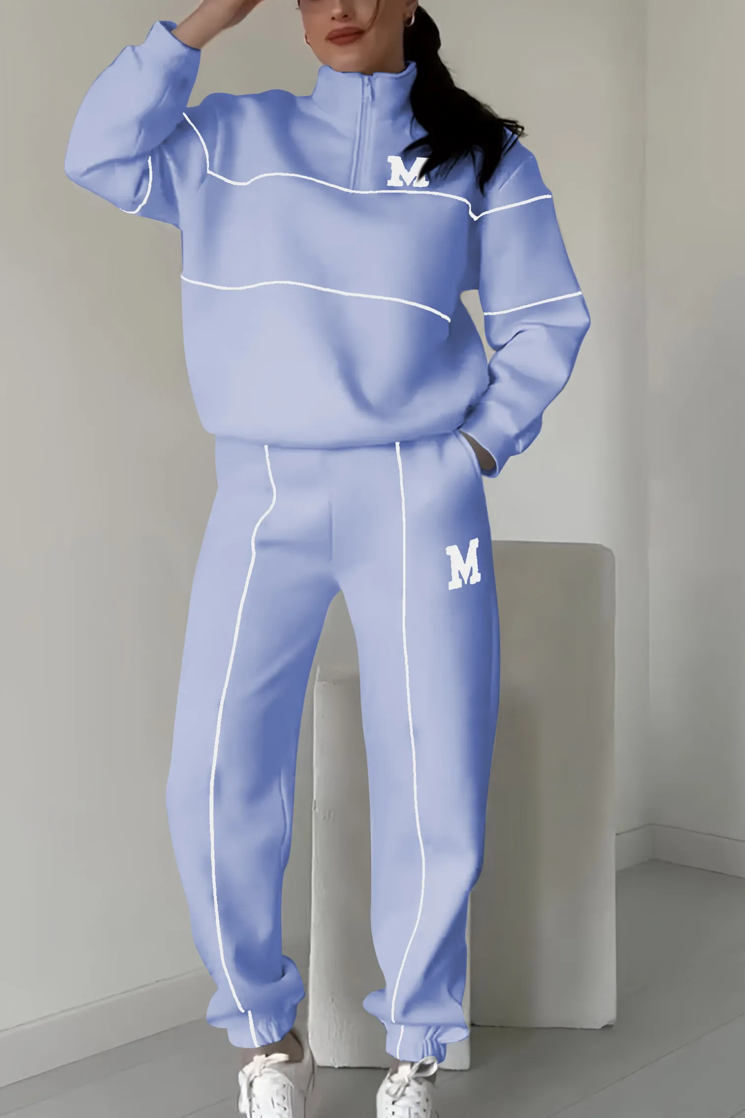 Michigan Zweiteiliges Set für Damen mit Rollkragen und langen Ärmeln