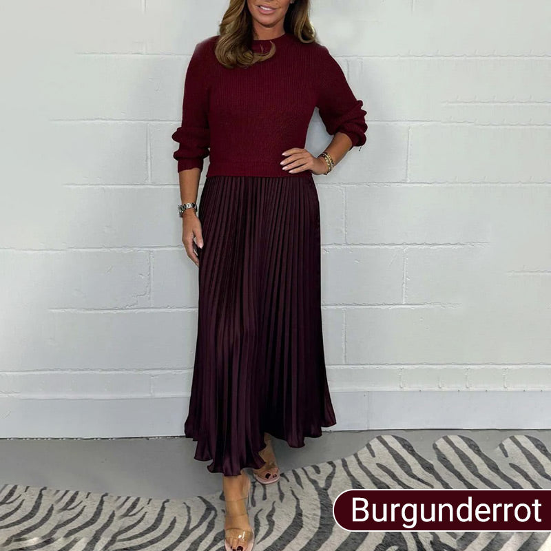 Sophie | Elegantes Faltenkleid für Damen mit Rundhalsausschnitt