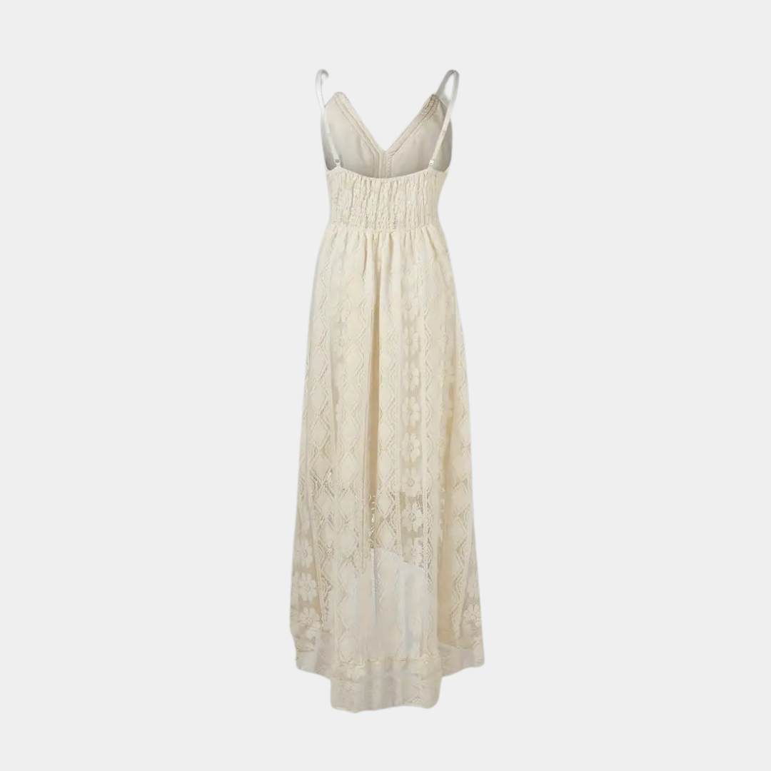 Margaret | Elegantes Boho-Kleid mit V-Ausschnitt und langen Ärmeln