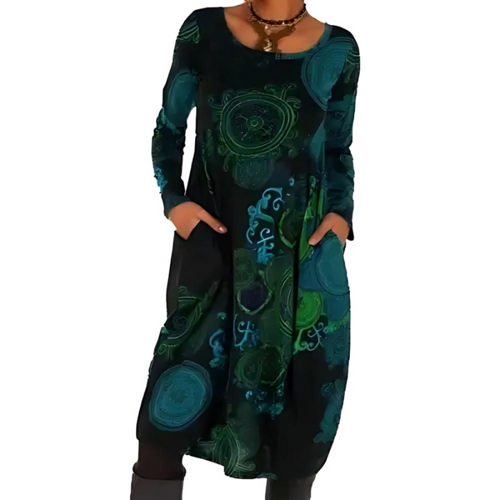 Jana | Winterkleid für Damen mit Rundhalsausschnitt und langen Ärmeln