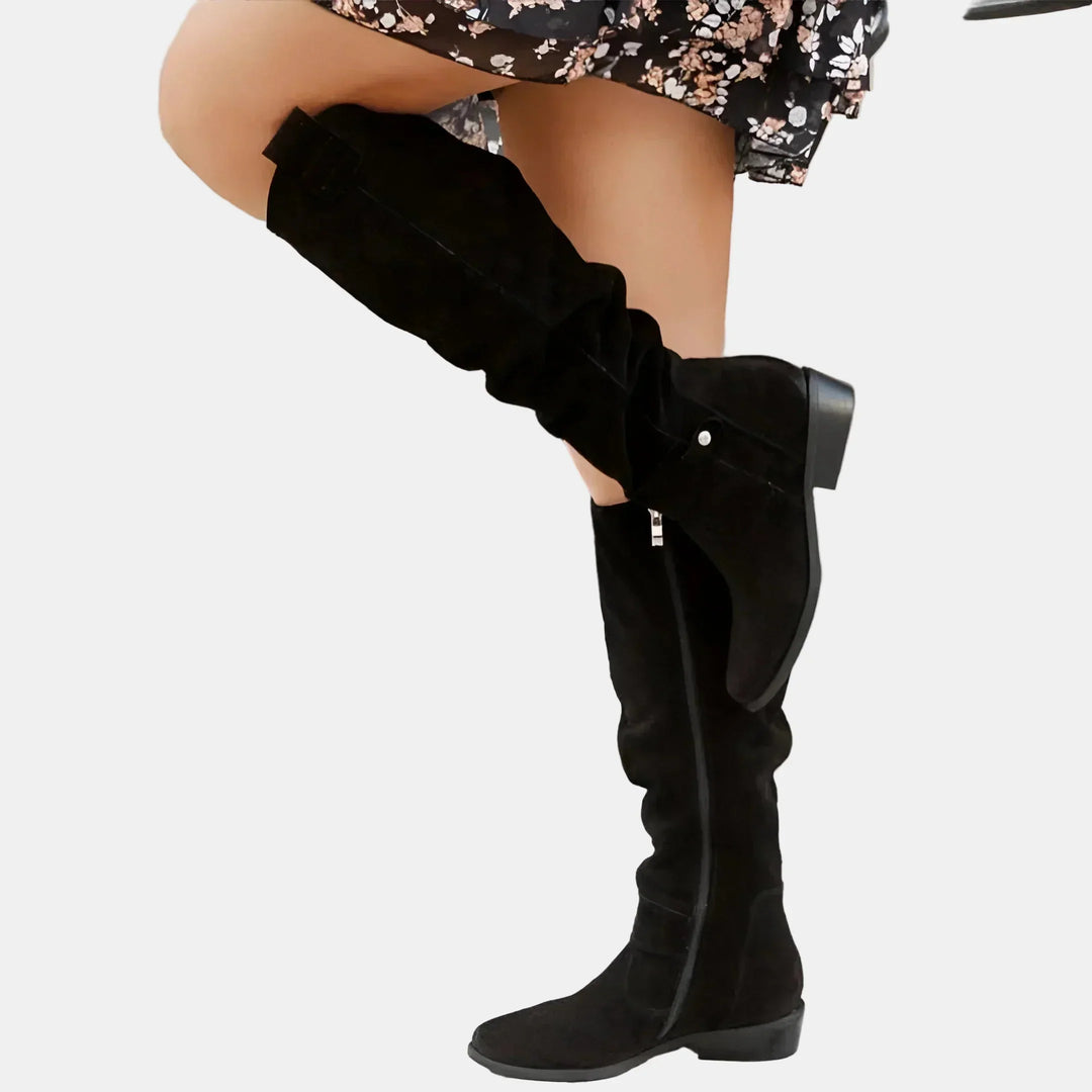 Avery | Wildleder-Stiefeletten mit niedrigem Absatz