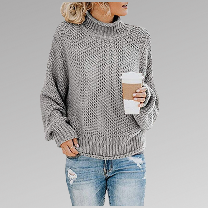 Helena | Klassischer Strickpullover für Damen mit Rollkragen und langen Ärmeln