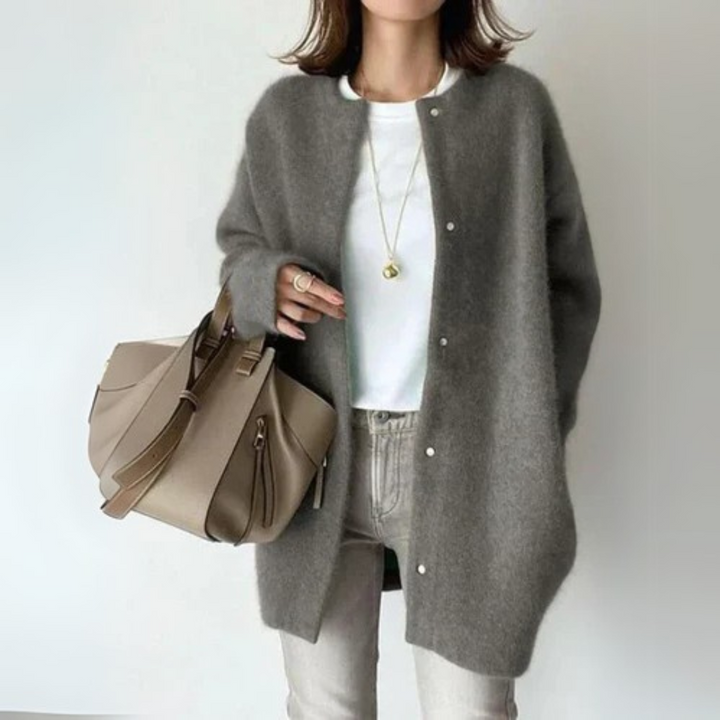 Lilly | Stilvoller Cardigan für Damen mit Rundhalsausschnitt und langen Ärmeln