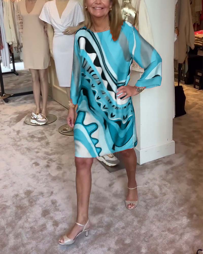 Kasey | Elegantes Sommerkleid für Damen mit Rundhalsausschnitt und kurzen Ärmeln