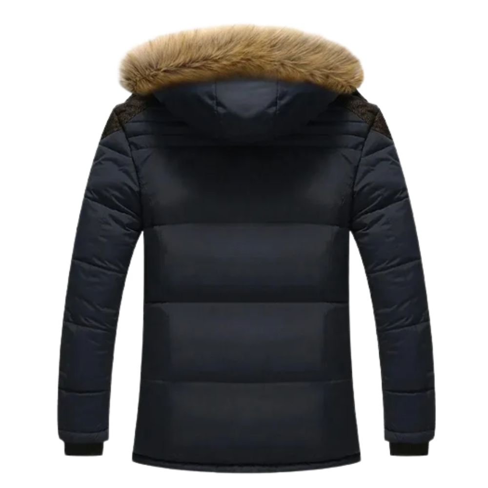 Elegante Gepolsterte Winterjacke für Herren mit Kapuze und langen Ärmeln