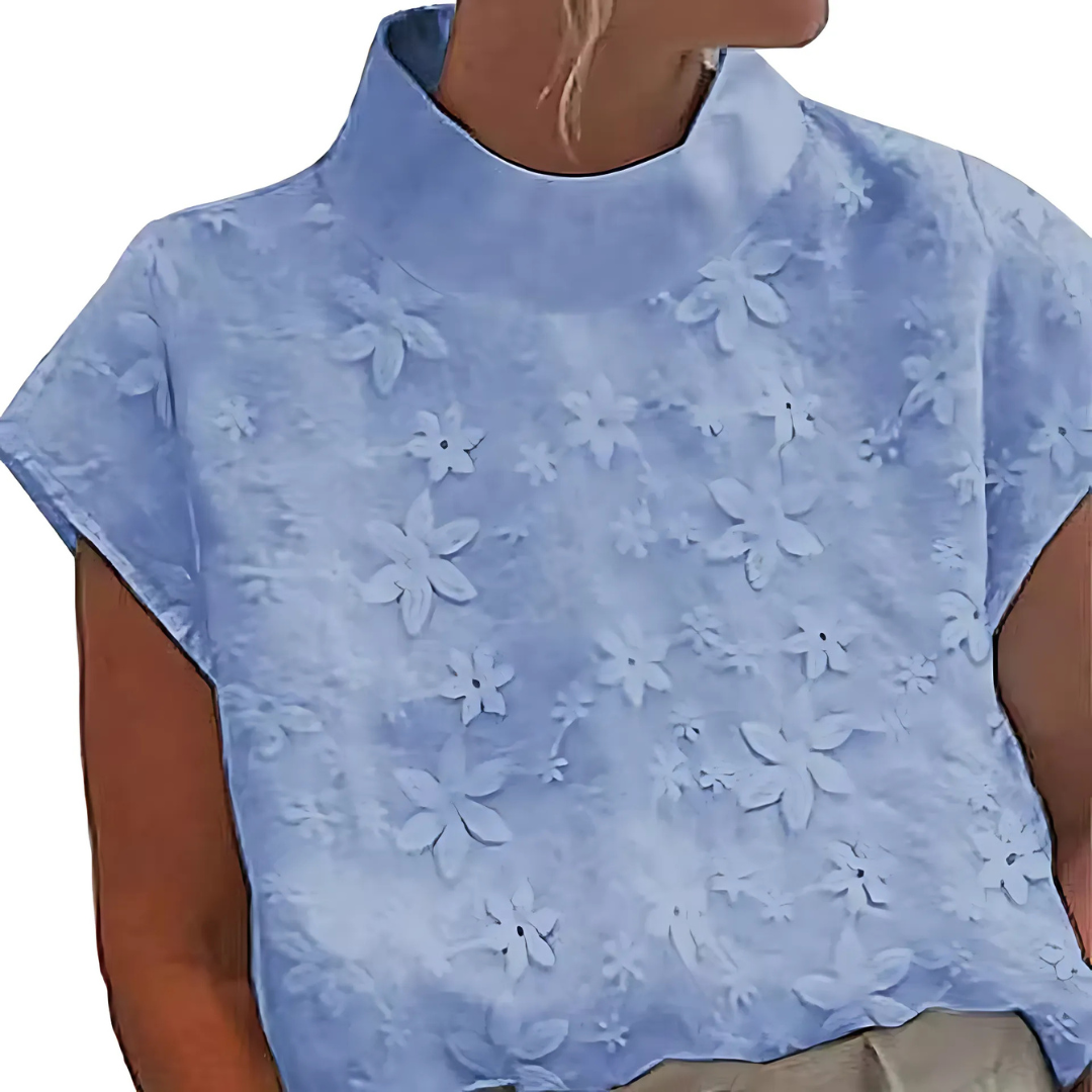 Doutzen | Damenbluse für Damen mit besatz und halblangen Ärmeln