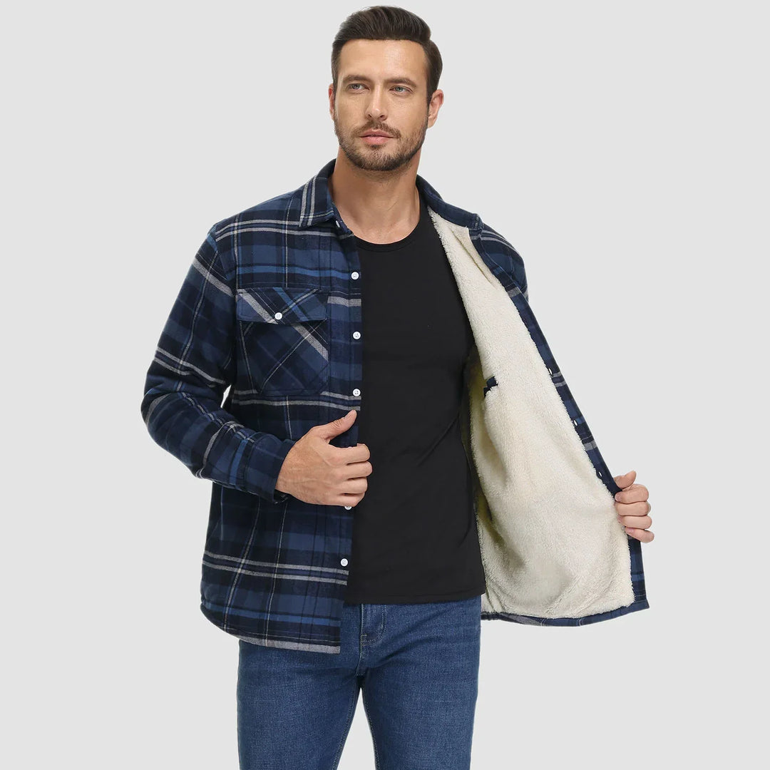 Matteo | Fusion Jacke für Herren mit Karomuster und langen Ärmeln