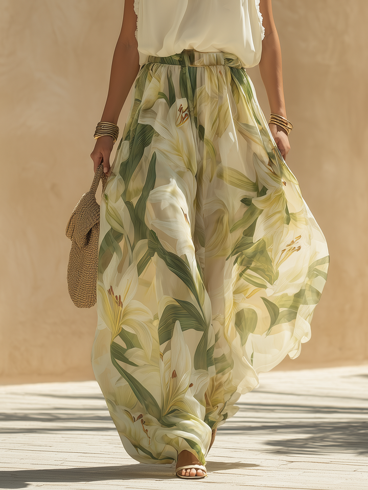 Lysandra | Fluide Druck Ensemble Elegantes Lilie
