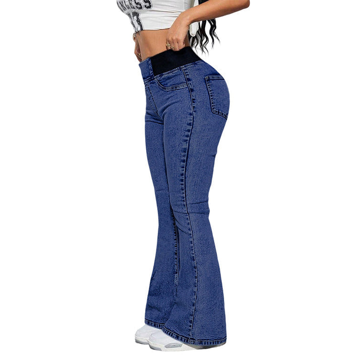 Damenjeans für Damen mit hohem Bund und dehnbaren Beinen