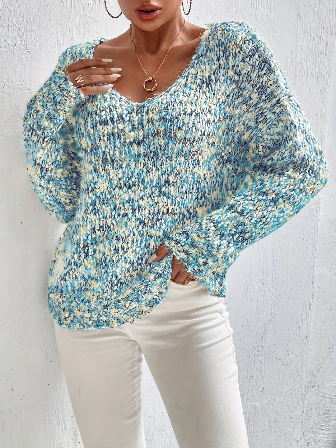 Serina | Lässiger Pullover für Damen mit langen Ärmeln und Batik-Optik