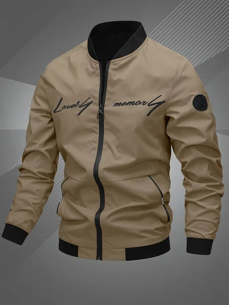 Finn | Lässige Bomberjacke für Herren mit Gesticktem Buchstaben für Männer