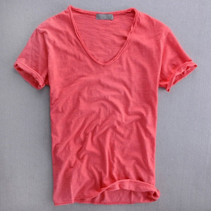 Michele | T-Shirt für Herren mit V-Ausschnitt und kurzen Ärmeln