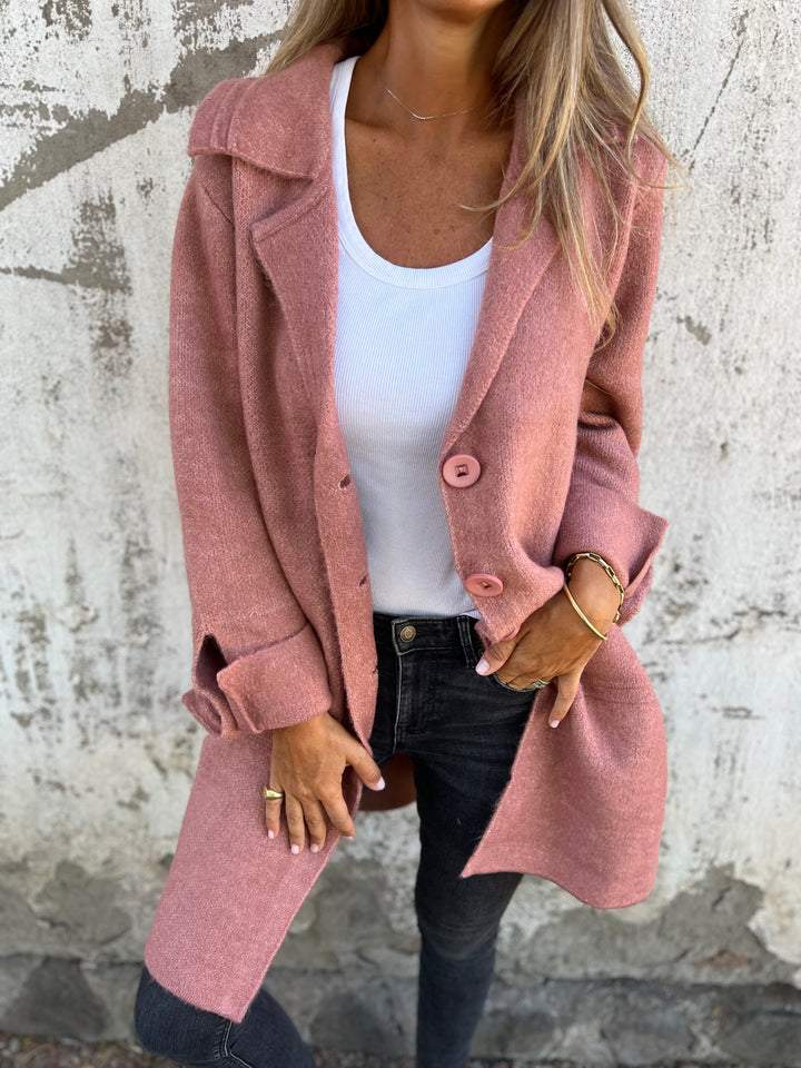 Isabella | Lässiger Langer Mantel für Damen mit Aufschlägen