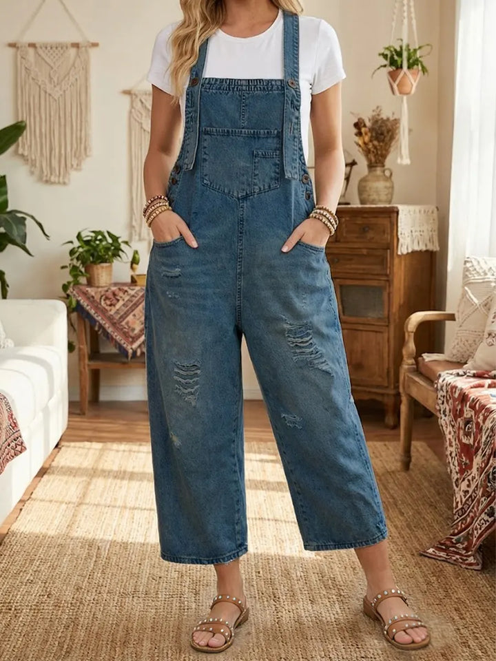 Aurevia | Denim Latzhose im Vintage-Look für Damen