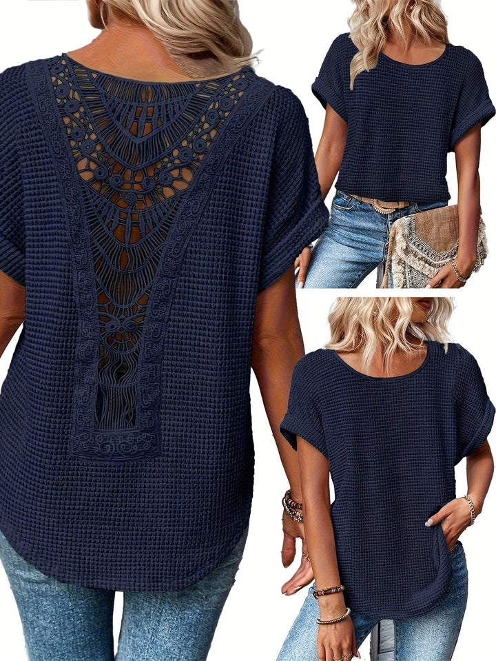 Oliv | Bequemes Rundhals-T-Shirt mit Rundhalsausschnitt