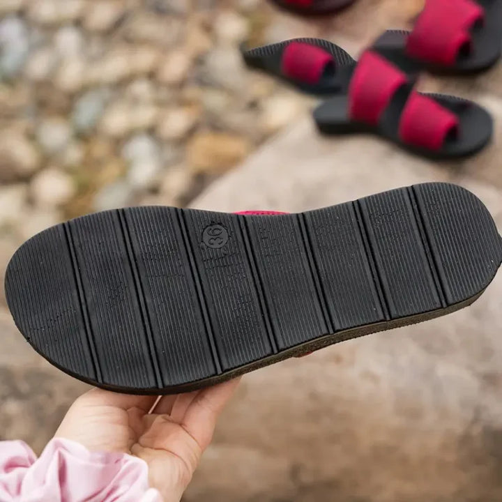 Noa | Sandalen aus Gelochtem Mesh für Damen mit flachem Absatz